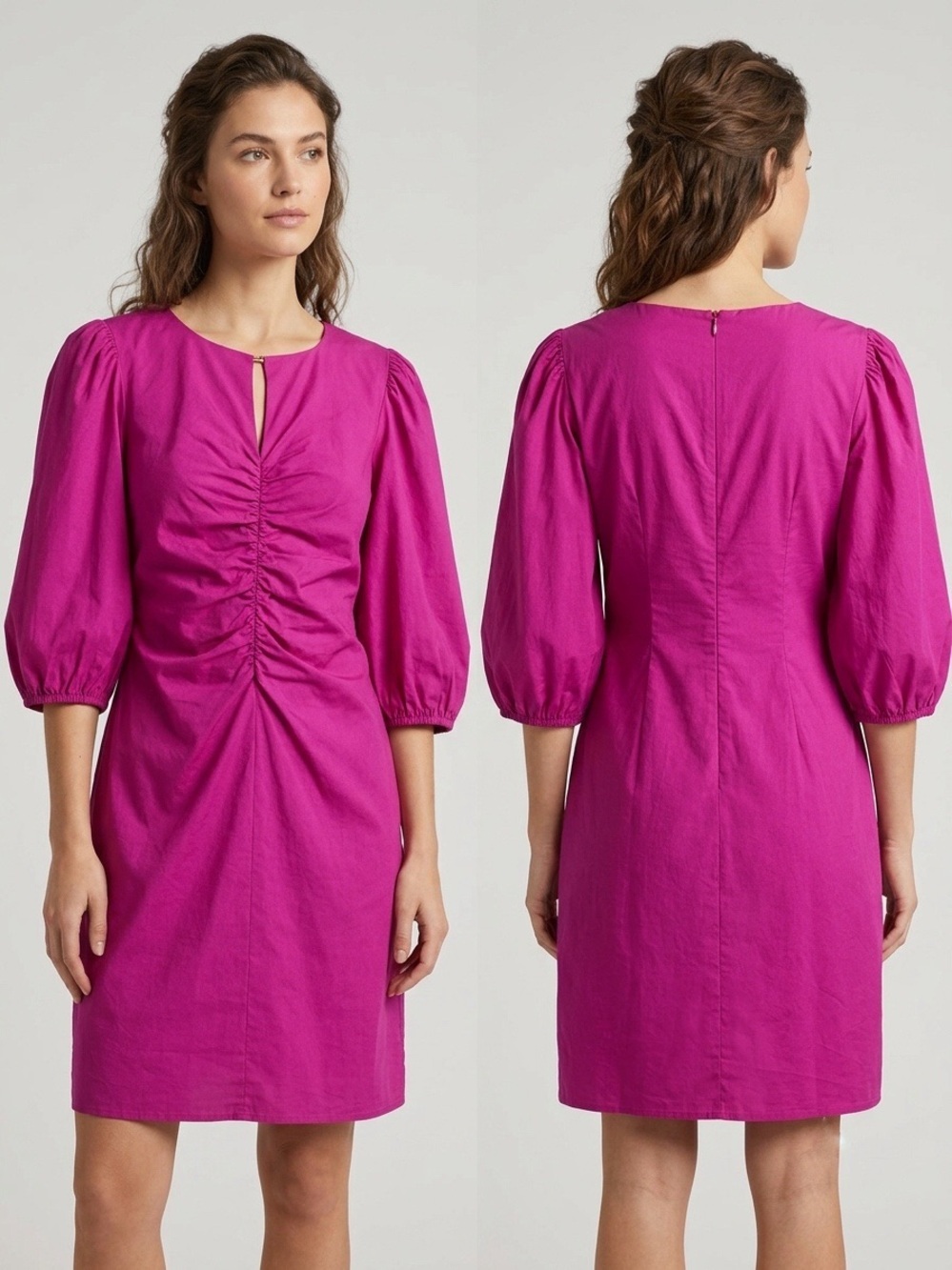 Free People Hope Women's Size P/S US Crew Neck Puff Sleeve Mini Dress Pink